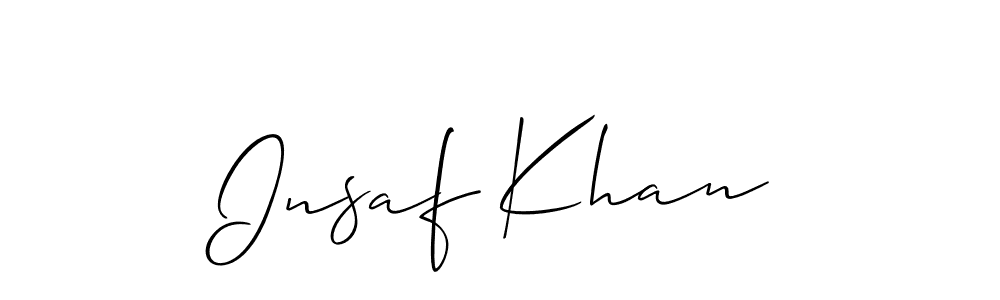 Design your own signature with our free online signature maker. With this signature software, you can create a handwritten (Allison_Script) signature for name Insaf Khan. Insaf Khan signature style 2 images and pictures png