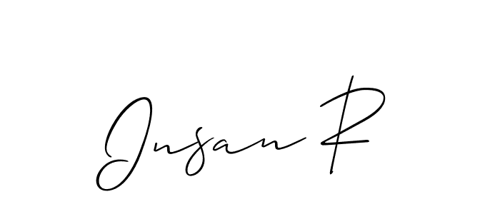 How to make Insan R name signature. Use Allison_Script style for creating short signs online. This is the latest handwritten sign. Insan R signature style 2 images and pictures png