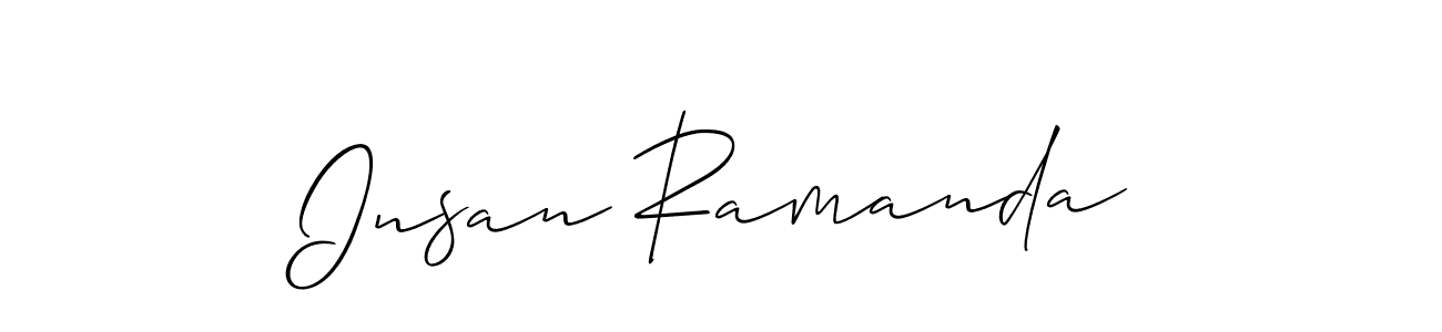 You should practise on your own different ways (Allison_Script) to write your name (Insan Ramanda) in signature. don't let someone else do it for you. Insan Ramanda signature style 2 images and pictures png