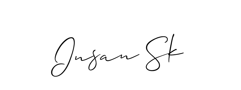 Make a short Insan Sk signature style. Manage your documents anywhere anytime using Allison_Script. Create and add eSignatures, submit forms, share and send files easily. Insan Sk signature style 2 images and pictures png
