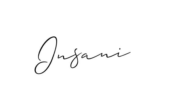 It looks lik you need a new signature style for name Insani. Design unique handwritten (Allison_Script) signature with our free signature maker in just a few clicks. Insani signature style 2 images and pictures png