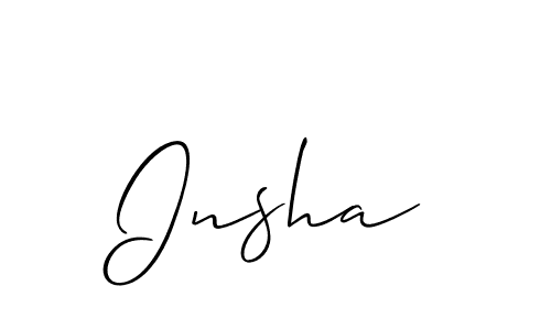 How to make Insha signature? Allison_Script is a professional autograph style. Create handwritten signature for Insha name. Insha signature style 2 images and pictures png