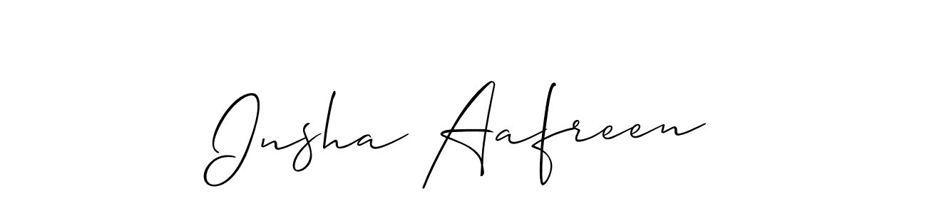 Similarly Allison_Script is the best handwritten signature design. Signature creator online .You can use it as an online autograph creator for name Insha Aafreen. Insha Aafreen signature style 2 images and pictures png