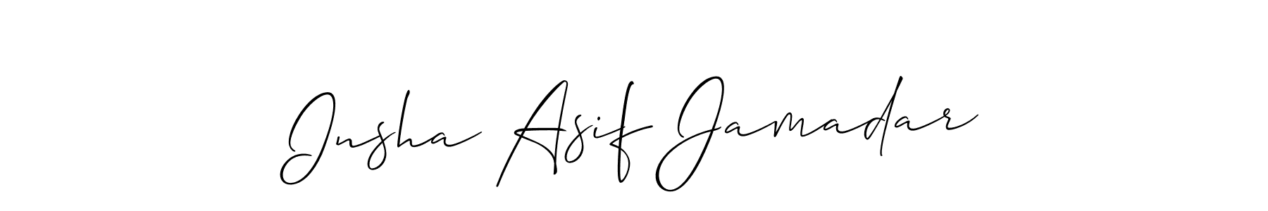 Similarly Allison_Script is the best handwritten signature design. Signature creator online .You can use it as an online autograph creator for name Insha Asif Jamadar. Insha Asif Jamadar signature style 2 images and pictures png