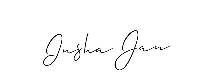 Also You can easily find your signature by using the search form. We will create Insha Jan name handwritten signature images for you free of cost using Allison_Script sign style. Insha Jan signature style 2 images and pictures png