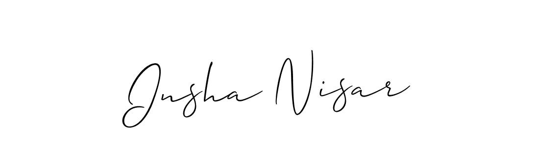 Make a beautiful signature design for name Insha Nisar. With this signature (Allison_Script) style, you can create a handwritten signature for free. Insha Nisar signature style 2 images and pictures png