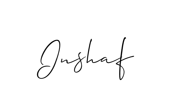 How to make Inshaf name signature. Use Allison_Script style for creating short signs online. This is the latest handwritten sign. Inshaf signature style 2 images and pictures png