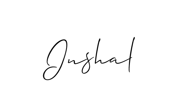 Design your own signature with our free online signature maker. With this signature software, you can create a handwritten (Allison_Script) signature for name Inshal. Inshal signature style 2 images and pictures png