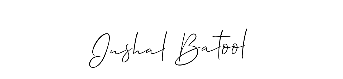 if you are searching for the best signature style for your name Inshal Batool. so please give up your signature search. here we have designed multiple signature styles  using Allison_Script. Inshal Batool signature style 2 images and pictures png