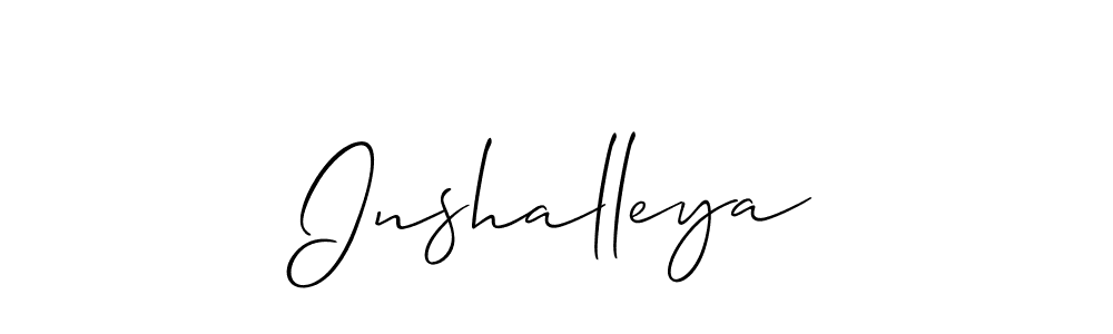 The best way (Allison_Script) to make a short signature is to pick only two or three words in your name. The name Inshalleya include a total of six letters. For converting this name. Inshalleya signature style 2 images and pictures png