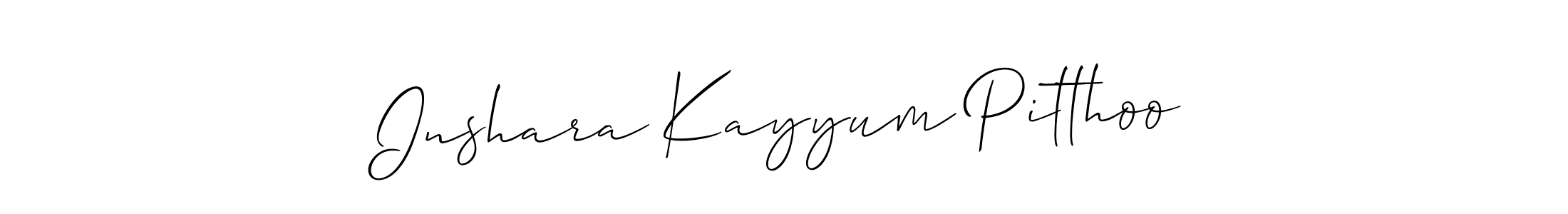 It looks lik you need a new signature style for name Inshara Kayyum Pitthoo. Design unique handwritten (Allison_Script) signature with our free signature maker in just a few clicks. Inshara Kayyum Pitthoo signature style 2 images and pictures png