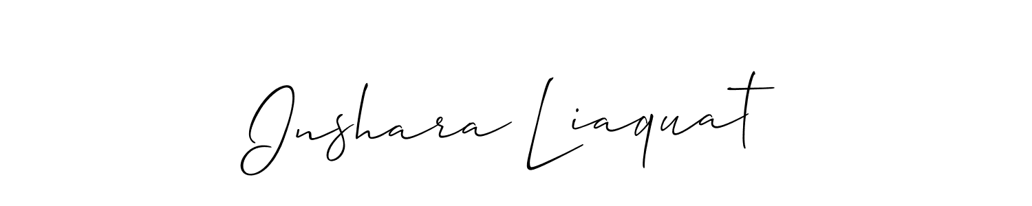 Also You can easily find your signature by using the search form. We will create Inshara Liaquat name handwritten signature images for you free of cost using Allison_Script sign style. Inshara Liaquat signature style 2 images and pictures png