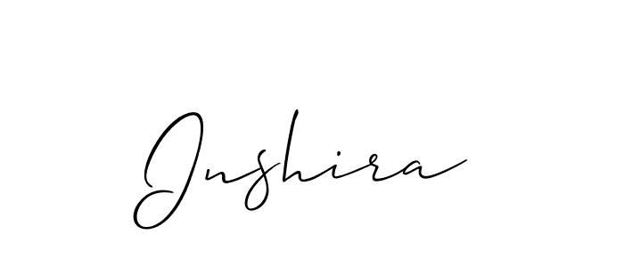 Make a beautiful signature design for name Inshira. With this signature (Allison_Script) style, you can create a handwritten signature for free. Inshira signature style 2 images and pictures png