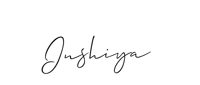How to make Inshiya signature? Allison_Script is a professional autograph style. Create handwritten signature for Inshiya name. Inshiya signature style 2 images and pictures png