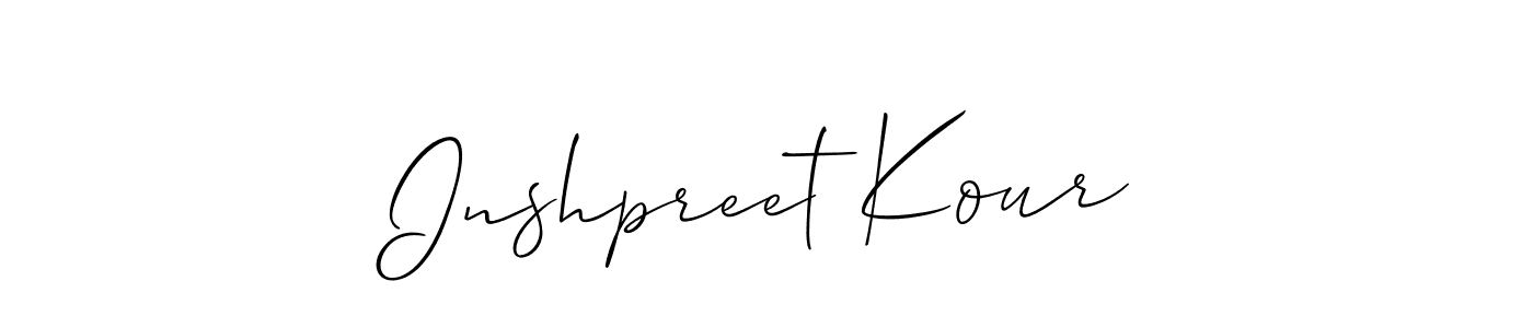 How to make Inshpreet Kour signature? Allison_Script is a professional autograph style. Create handwritten signature for Inshpreet Kour name. Inshpreet Kour signature style 2 images and pictures png