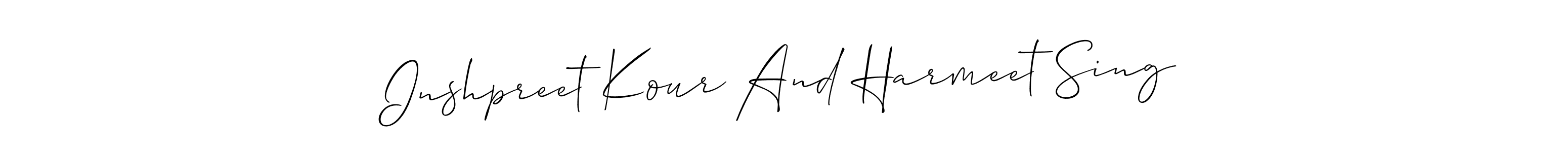 You can use this online signature creator to create a handwritten signature for the name Inshpreet Kour And Harmeet Sing. This is the best online autograph maker. Inshpreet Kour And Harmeet Sing signature style 2 images and pictures png