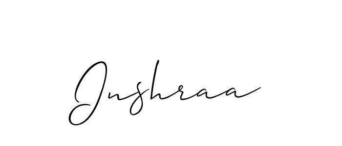 Create a beautiful signature design for name Inshraa. With this signature (Allison_Script) fonts, you can make a handwritten signature for free. Inshraa signature style 2 images and pictures png