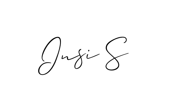 How to make Insi S signature? Allison_Script is a professional autograph style. Create handwritten signature for Insi S name. Insi S signature style 2 images and pictures png