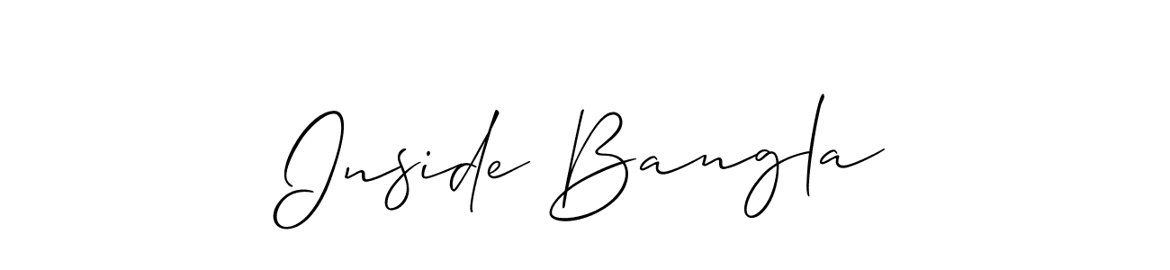 Use a signature maker to create a handwritten signature online. With this signature software, you can design (Allison_Script) your own signature for name Inside Bangla. Inside Bangla signature style 2 images and pictures png