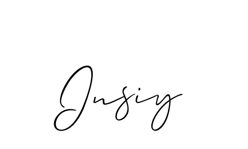 How to Draw Insiy signature style? Allison_Script is a latest design signature styles for name Insiy. Insiy signature style 2 images and pictures png