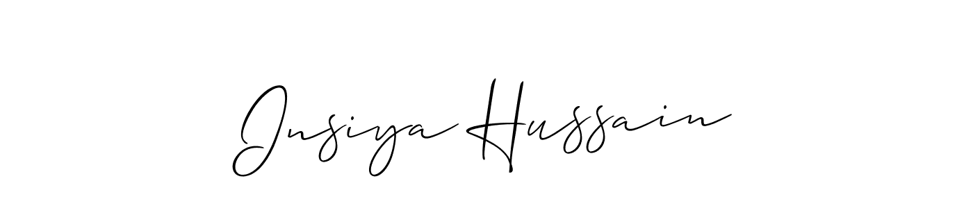You can use this online signature creator to create a handwritten signature for the name Insiya Hussain. This is the best online autograph maker. Insiya Hussain signature style 2 images and pictures png