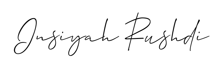 Create a personalized artistic stamp with Insiyah Rushdi in Allison_Script font. Perfect for visual artists, designers, and influencers. Insiyah Rushdi signature style 2 images and pictures png