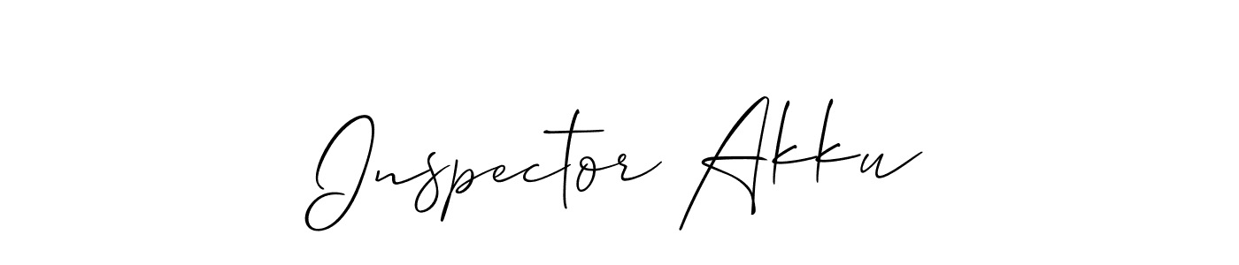 Design your own signature with our free online signature maker. With this signature software, you can create a handwritten (Allison_Script) signature for name Inspector Akku. Inspector Akku signature style 2 images and pictures png