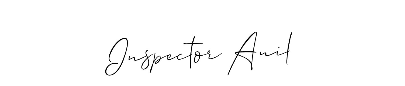 Use a signature maker to create a handwritten signature online. With this signature software, you can design (Allison_Script) your own signature for name Inspector Anil. Inspector Anil signature style 2 images and pictures png