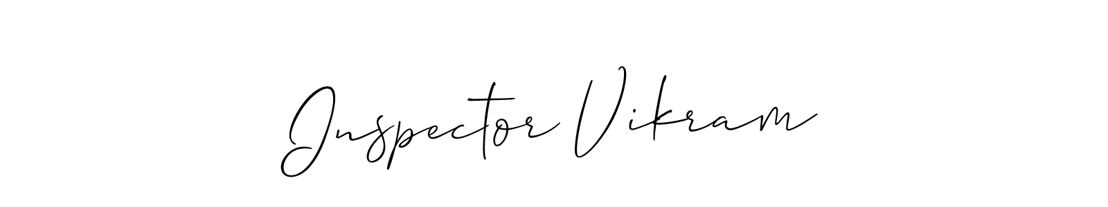How to Draw Inspector Vikram signature style? Allison_Script is a latest design signature styles for name Inspector Vikram. Inspector Vikram signature style 2 images and pictures png