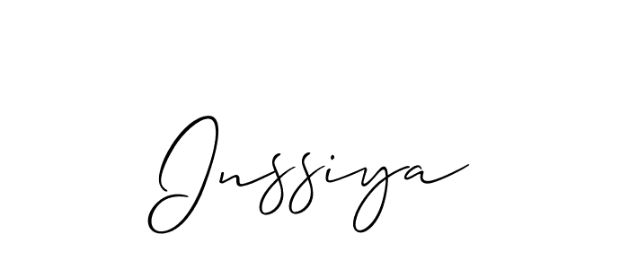 How to make Inssiya signature? Allison_Script is a professional autograph style. Create handwritten signature for Inssiya name. Inssiya signature style 2 images and pictures png