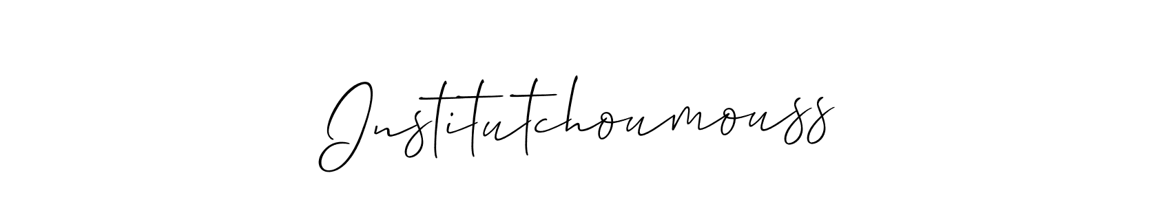 Make a short Institutchoumouss signature style. Manage your documents anywhere anytime using Allison_Script. Create and add eSignatures, submit forms, share and send files easily. Institutchoumouss signature style 2 images and pictures png