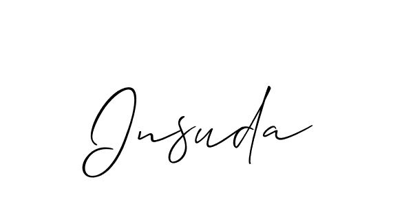 Allison_Script is a professional signature style that is perfect for those who want to add a touch of class to their signature. It is also a great choice for those who want to make their signature more unique. Get Insuda name to fancy signature for free. Insuda signature style 2 images and pictures png