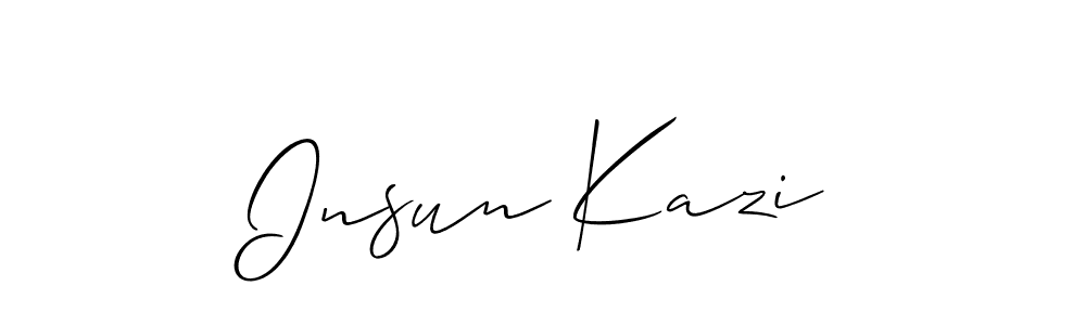 Also You can easily find your signature by using the search form. We will create Insun Kazi name handwritten signature images for you free of cost using Allison_Script sign style. Insun Kazi signature style 2 images and pictures png