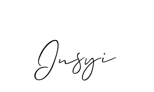 Similarly Allison_Script is the best handwritten signature design. Signature creator online .You can use it as an online autograph creator for name Insyi. Insyi signature style 2 images and pictures png