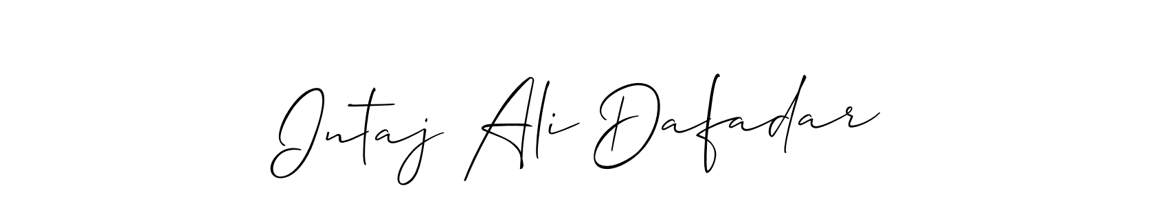 Also we have Intaj Ali Dafadar name is the best signature style. Create professional handwritten signature collection using Allison_Script autograph style. Intaj Ali Dafadar signature style 2 images and pictures png