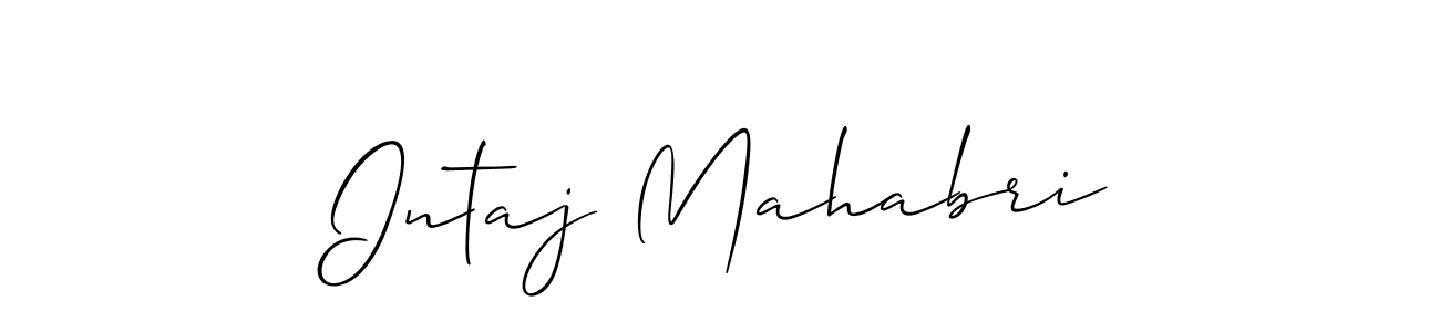 Allison_Script is a professional signature style that is perfect for those who want to add a touch of class to their signature. It is also a great choice for those who want to make their signature more unique. Get Intaj Mahabri name to fancy signature for free. Intaj Mahabri signature style 2 images and pictures png