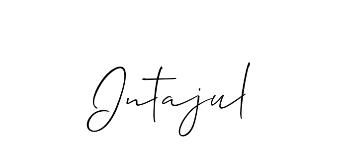 How to Draw Intajul signature style? Allison_Script is a latest design signature styles for name Intajul. Intajul signature style 2 images and pictures png