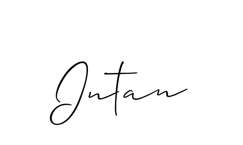 How to make Intan signature? Allison_Script is a professional autograph style. Create handwritten signature for Intan name. Intan signature style 2 images and pictures png