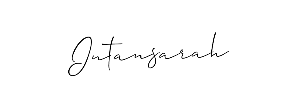 Create a beautiful signature design for name Intansarah. With this signature (Allison_Script) fonts, you can make a handwritten signature for free. Intansarah signature style 2 images and pictures png