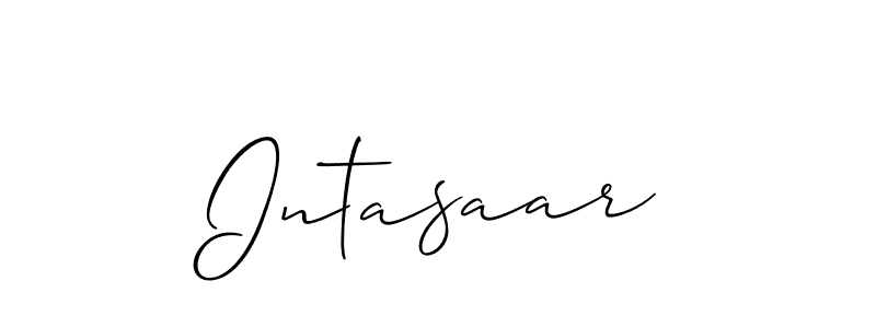 Make a beautiful signature design for name Intasaar. With this signature (Allison_Script) style, you can create a handwritten signature for free. Intasaar signature style 2 images and pictures png