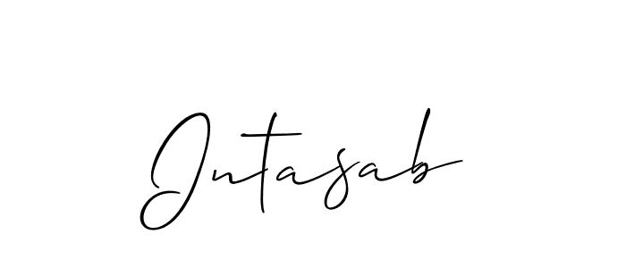 You should practise on your own different ways (Allison_Script) to write your name (Intasab) in signature. don't let someone else do it for you. Intasab signature style 2 images and pictures png