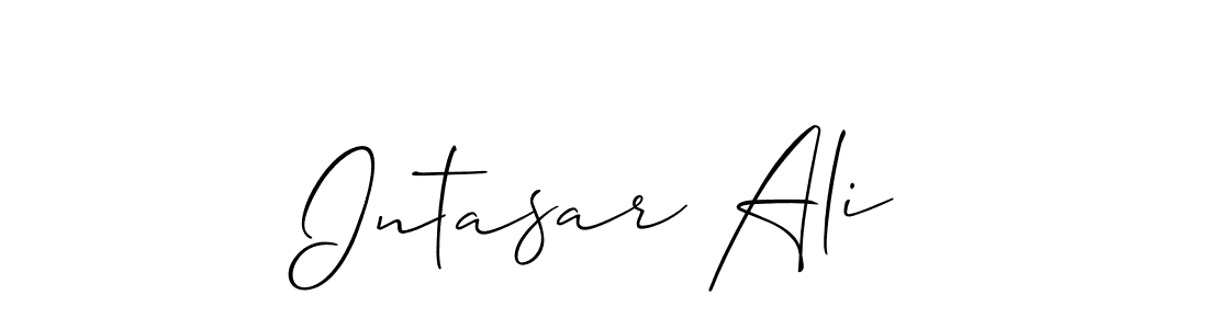 The best way (Allison_Script) to make a short signature is to pick only two or three words in your name. The name Intasar Ali include a total of six letters. For converting this name. Intasar Ali signature style 2 images and pictures png