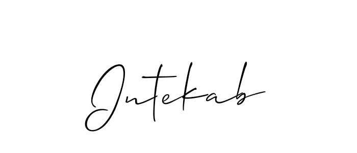 It looks lik you need a new signature style for name Intekab. Design unique handwritten (Allison_Script) signature with our free signature maker in just a few clicks. Intekab signature style 2 images and pictures png