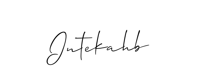 Use a signature maker to create a handwritten signature online. With this signature software, you can design (Allison_Script) your own signature for name Intekahb. Intekahb signature style 2 images and pictures png