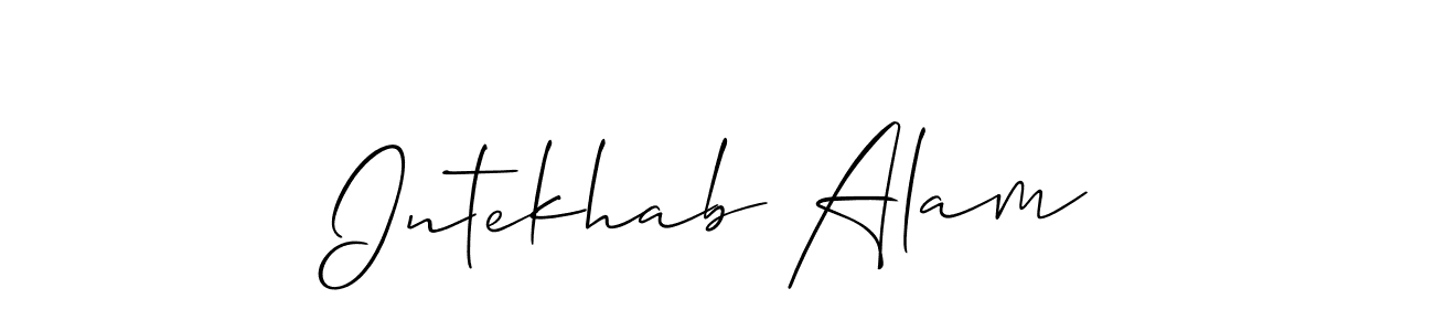 How to make Intekhab Alam signature? Allison_Script is a professional autograph style. Create handwritten signature for Intekhab Alam name. Intekhab Alam signature style 2 images and pictures png