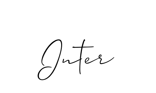 Allison_Script is a professional signature style that is perfect for those who want to add a touch of class to their signature. It is also a great choice for those who want to make their signature more unique. Get Inter name to fancy signature for free. Inter signature style 2 images and pictures png