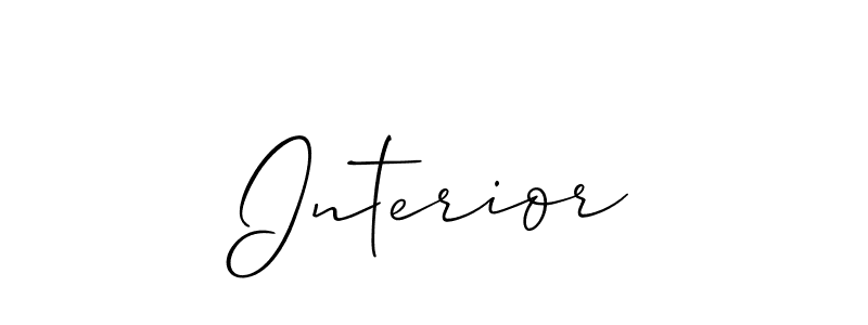 Also You can easily find your signature by using the search form. We will create Interior name handwritten signature images for you free of cost using Allison_Script sign style. Interior signature style 2 images and pictures png