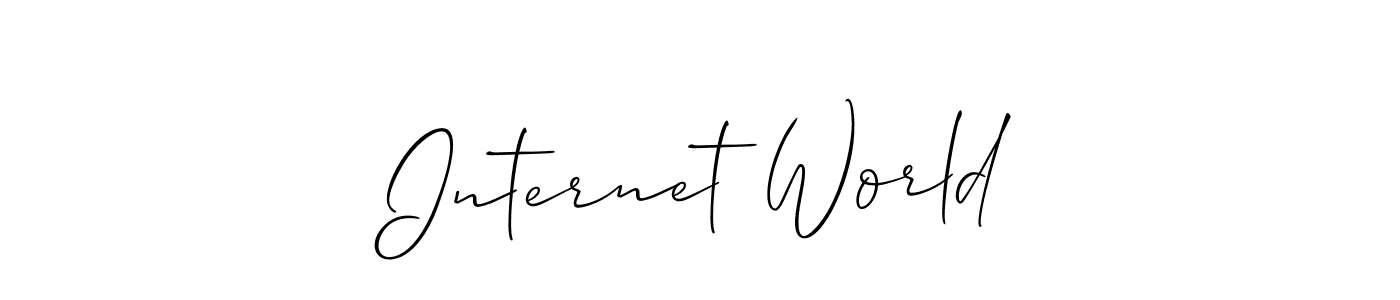 Create a beautiful signature design for name Internet World. With this signature (Allison_Script) fonts, you can make a handwritten signature for free. Internet World signature style 2 images and pictures png