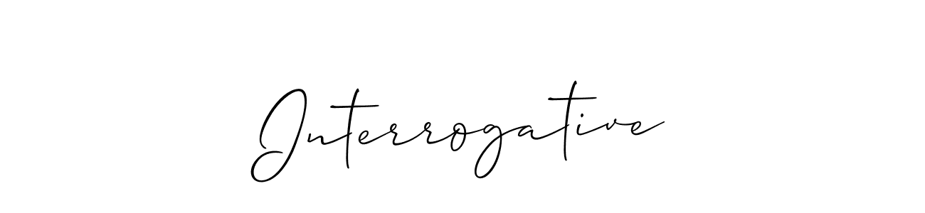 Also You can easily find your signature by using the search form. We will create Interrogative name handwritten signature images for you free of cost using Allison_Script sign style. Interrogative signature style 2 images and pictures png