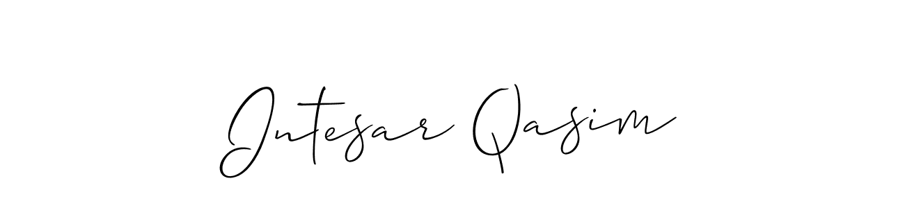 Allison_Script is a professional signature style that is perfect for those who want to add a touch of class to their signature. It is also a great choice for those who want to make their signature more unique. Get Intesar Qasim name to fancy signature for free. Intesar Qasim signature style 2 images and pictures png